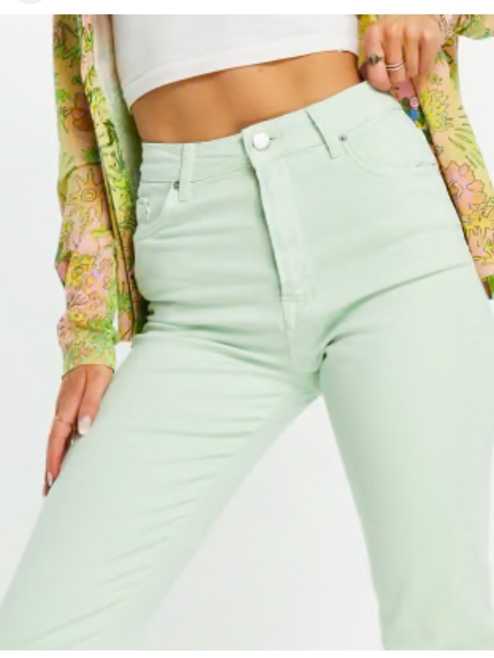 Veronica Beard High-Rise Skinny Jeans in Mint